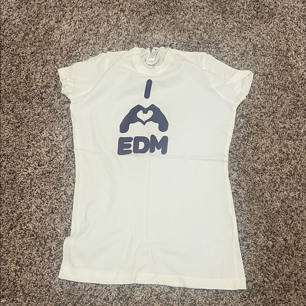 White EDM Love Graphic Tee